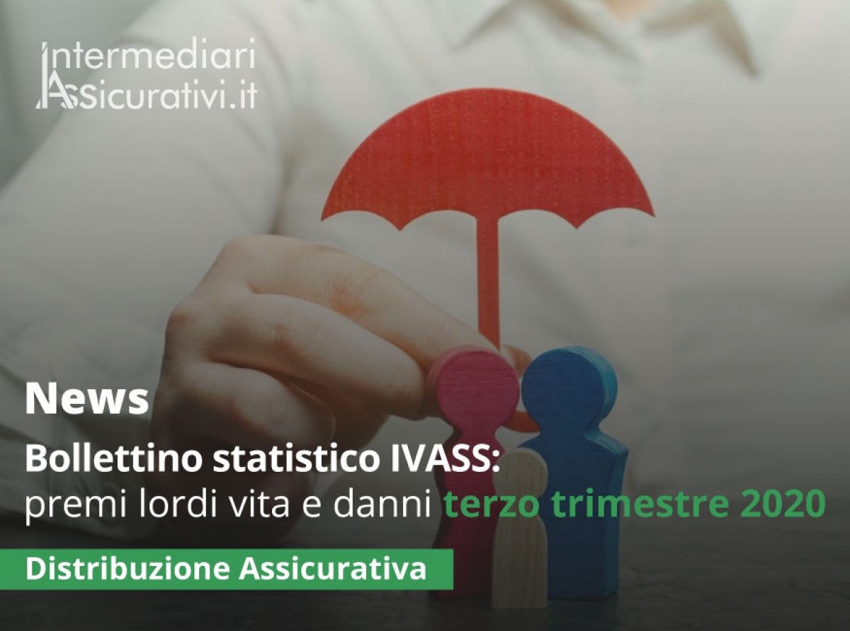 Bollettino statistico IVASS: premi lordi vita e danni terzo trimestre 2020